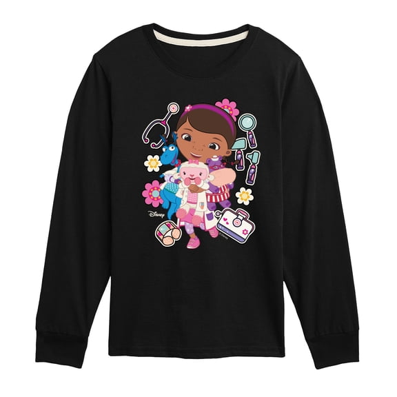 Doc Mcstuffins -Stickers - Youth Boys Long Sleeve Graphic T-Shirt