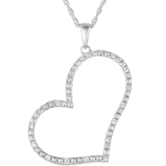 Vir Jewels 1/4 CTTW Diamond Heart Pendant Necklace for Women in18K White Gold Fashion 1 Inch