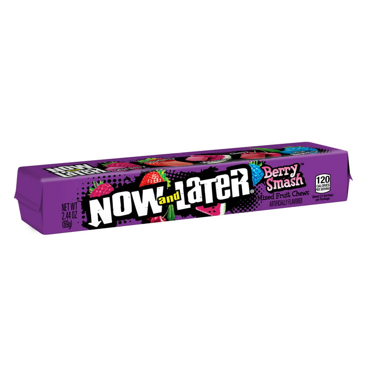 Now and Later, Original Berry Smash, Mixed Fruit Chews, 2.44oz (Box of 24)