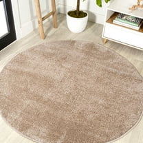 JONATHAN Y SUPERSOFT 4' Round Area Rug, Haze - Beige, SEU100G-4R