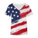 thumbnail image 4 of Fiudx Ofertas de La Semana Moda Mujer Casual Día de La Independencia Impresión Blusa Manga Corta Camiseta Verano Encaje Tops, 4 of 4