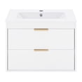 thumbnail image 4 of Modern 24" Floating Wall Mounted Bathroom Vanity with White Ceramic Sink and Drawer Storage, 4 of 11