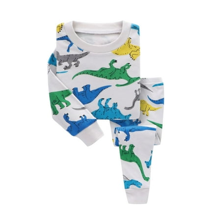 

LBECLEY Sweat Suits Girls Size 8 Toddler Girls Boys Baby Soft Pajamas Toddler Cartoon Prints Long Sleeves Kid Sleepwear Top Pants Sets Outfits Baby Winter Romper White 100