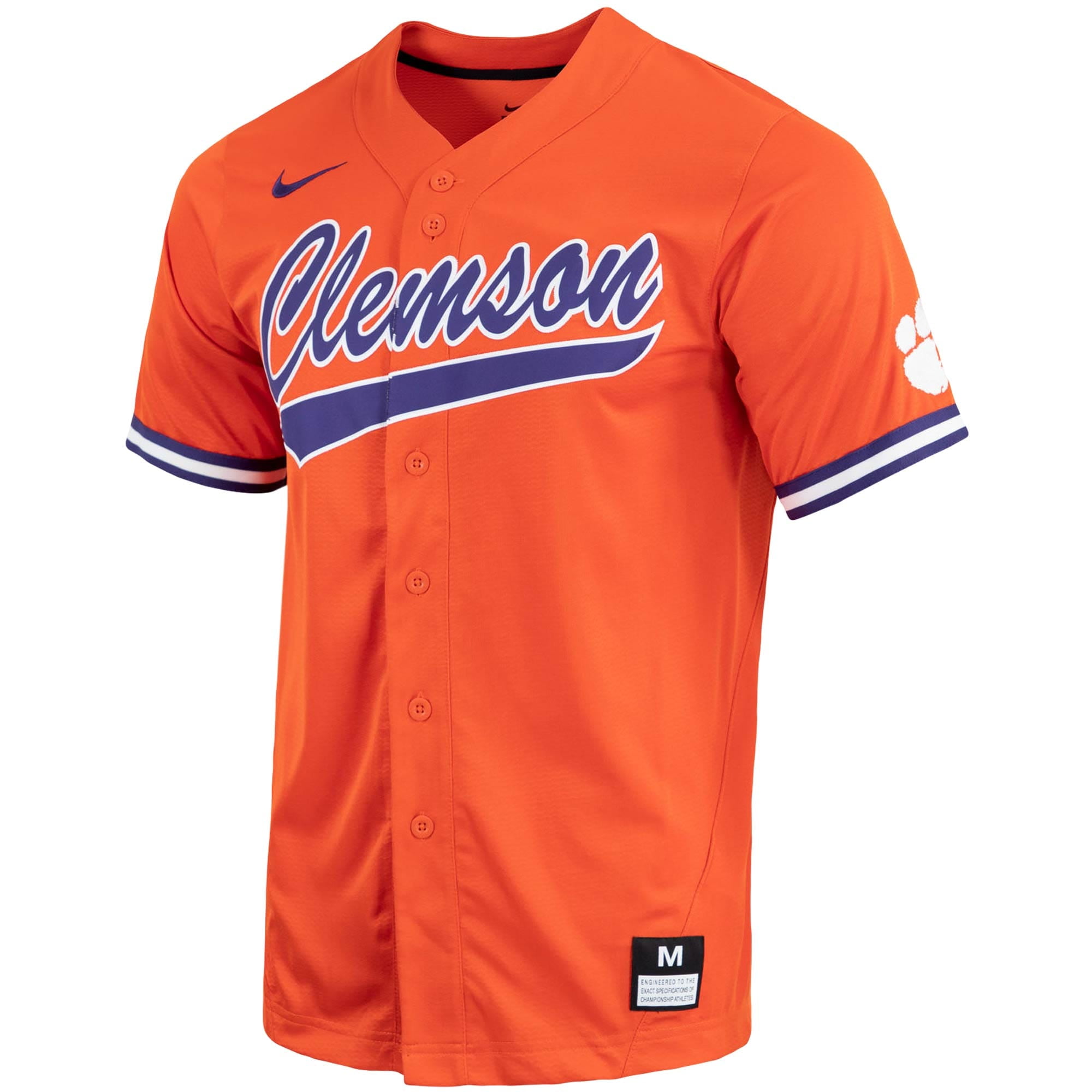 Men s Nike Orange Clemson Tigers Replica Full Button Baseball Jersey Walmart