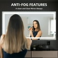thumbnail image 6 of LED Bathroom Mirror with Front and Backlit Lights,Anti-Fog Lighted Vanity Mirror,Large Dimmable Wall Mirrors,3-Color Modes,Shatter-Proof,Horizontal/Vertical Makeup Mirror,Double LED Vanity Mirror, 6 of 9