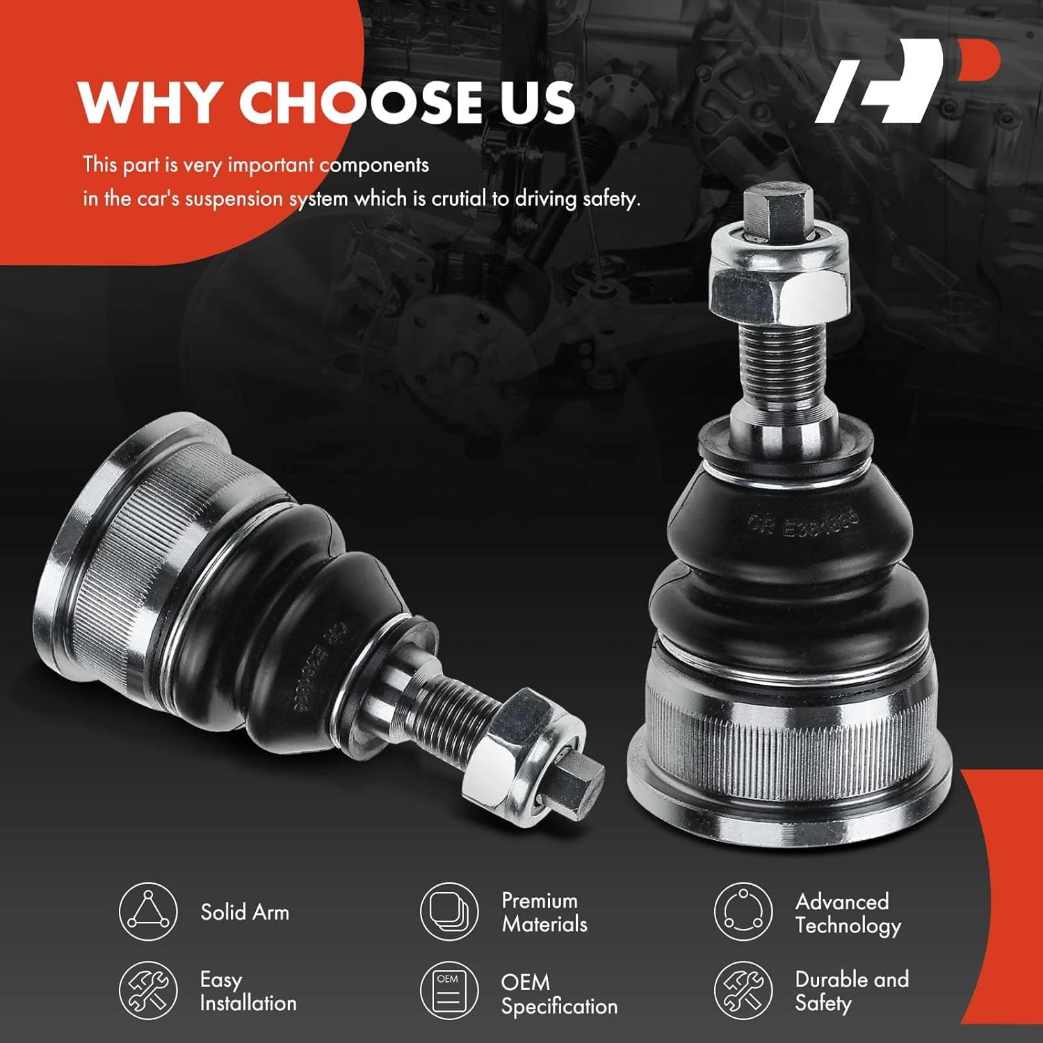 A-Premium 2 x Front Lower Ball Joints Kit Compatible with Jeep Liberty 2002 2003 2004 Replace # K3199