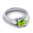 thumbnail image 3 of 2.50 Carat Round Cut Peridot Natural Diamond Gemstone Beautiful Wedding Ring for Women 18K White Gold Size 4.5 by Diamond-Capitals, 3 of 8