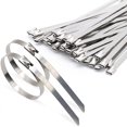 thumbnail image 1 of Metal Zip Ties, Heavy Duty 304 Stainless Steel, Perfect For Outdoor Binding And High-Temperature Environments, Self-locking Cable Ties For Multi-purpose Applications, 1 of 5