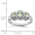 thumbnail image 2 of White Sterling Silver Ring Band Gemstone Prasiolite Oval Diamond, 2 of 2