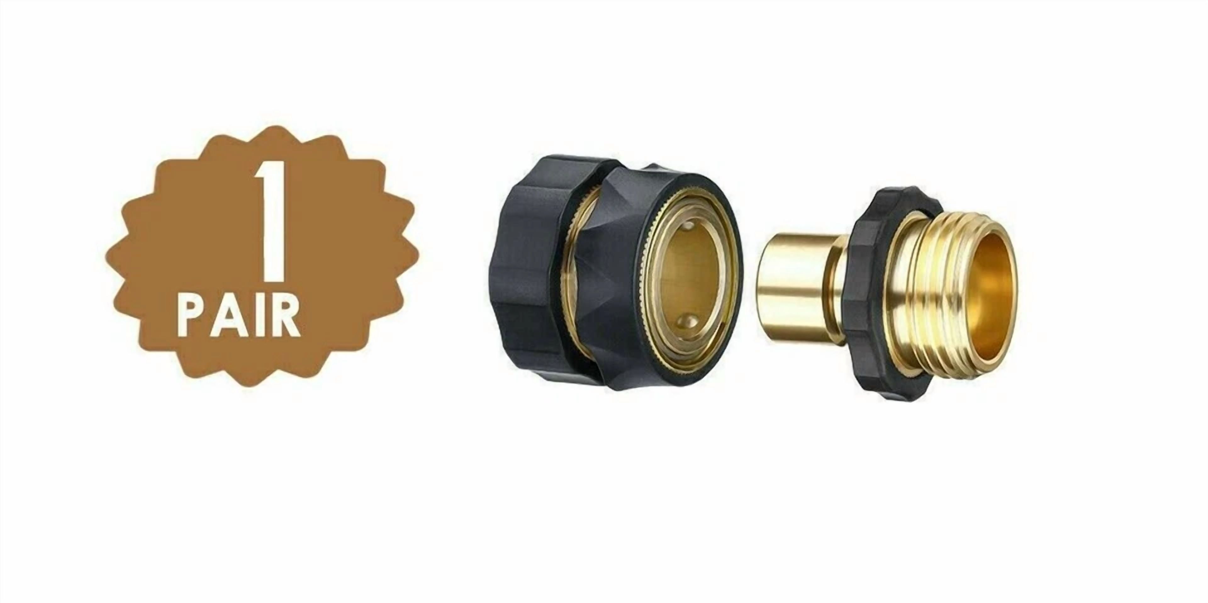 PURELY- 3/4' Garden Hose Quick Connect Brass Aluminum Female Male With Shut Off