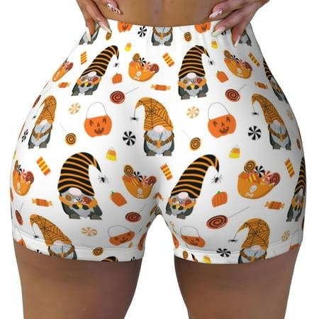 Workout Shorts Women  Halloween Gnomes Biker Shorts for Women Running Gym Spandex Shorts Tummy Control