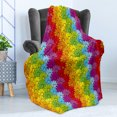 thumbnail image 4 of Floral Soft Flannel Fleece Throw Blanket, Vibrant Flowers in Rainbow Colors Striped Repeating Pattern Energetic Composition, Cozy Plush for Indoor and Outdoor Use, 50" x 60", Multicolor, by Ambesonne, 4 of 5