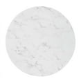 thumbnail image 6 of Modway Zinque 27.5" Round Wood & Artificial Marble Dining Table in White/Gold, 6 of 6