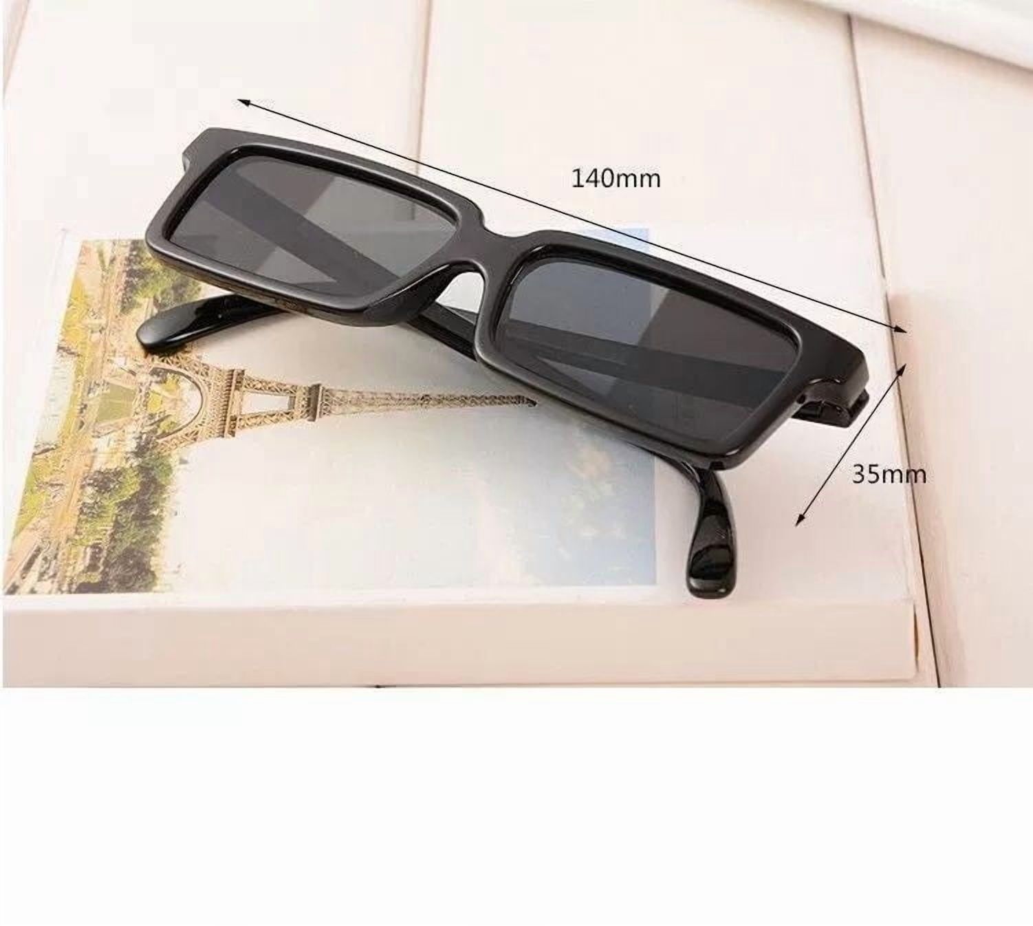 Mens Sunglasses Rearview Reflective Lenses Anti Tracking Glasses for Travel Outdoor Sports Cycling and Driving Black