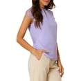 thumbnail image 4 of Allegra K Women's Ruffle Neck Mesh Panel Keyhole Back Cap Sleeve Blouse, 4 of 6