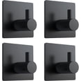 thumbnail image 1 of Nvzi Gancho adhesivo de acero inoxidable 304 sin agujeros de 4 piezas, gancho de acero inoxidable, gancho de baño de cocina, gancho de baño, gancho de toalla (negro), 1 of 5