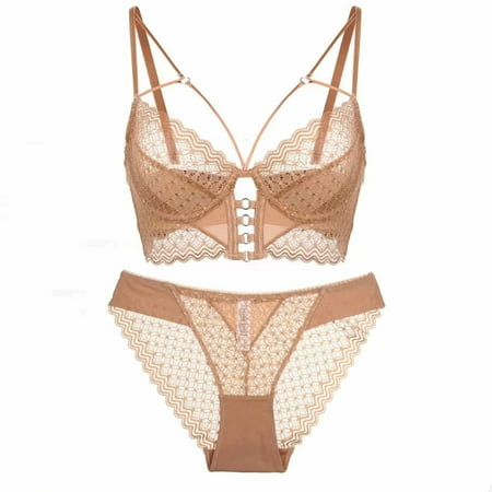 New French Style Lace Sexy Lingerie Women s Ultra-Thin Big Chest Small Breast Holding Push up See-through Bra Set Summer