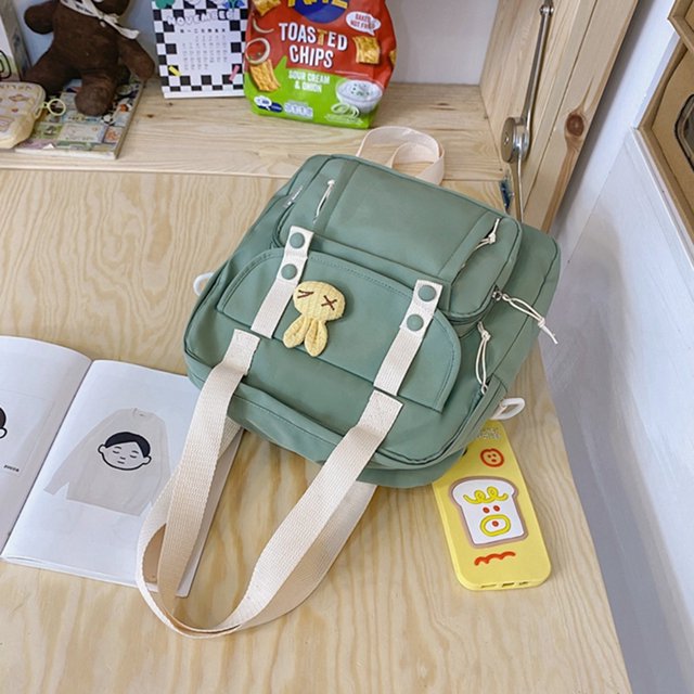 Mochila de nailon, mochila coreana japonesa, bonita Bolso de mensajero de viaje (verde)