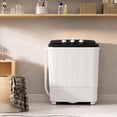 thumbnail image 2 of SOLAURA 16 LBS Portable Washing Machine, Mini Washer and Dryer Combo, Semi-Automatic Twin Tub Washer with Drain Pump for Dorms, Apartments, RVs (Black), 2 of 9
