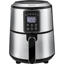 Crux 3QT Digital Air Fryer, Faster Pre-Heat, No-Oil Frying, Fast Healthy Evenly Cooked Meal Every Time, Dishwasher Safe Non Stick Pan and Crisping Tray for Easy Clean Up, Stainless Steel