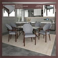 thumbnail image 4 of LeisureMod Dining Chair in Leather Upholstery Kitchen Chair Ergonomic Armchair with Rubberwood Base and Gold Accents Padded Seat and Back for Modern Home and Office Opaline Series in Grey, 4 of 10