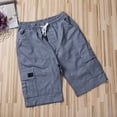 thumbnail image 2 of hirigin Men's Sports Casual Cargo Shorts Drawstring Loose Elastic High Waist Short Pants with Pockets, 2 of 8