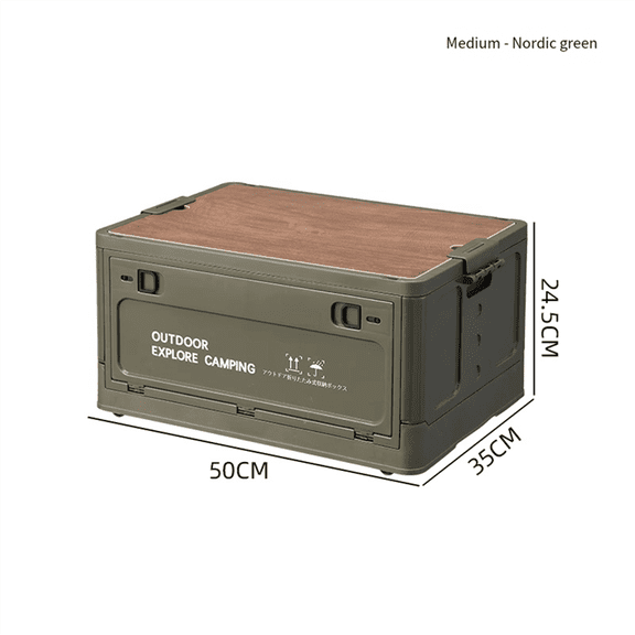 Outdoor Camping Folding Tourist Table Storage Box Car Storage Box Outdoor Travel Storage Camping Equipment Green, M