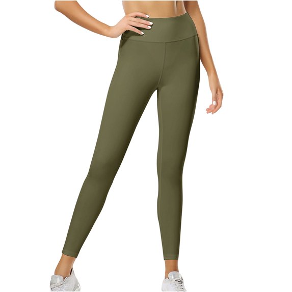 QLEICOM Womens Yoga Pants Capri Leggings Tie-dye Pocket Breathable Hip Lifting Exercise Bubble Workout Leggings Athletic Pants Tummy Control Leggings Green L