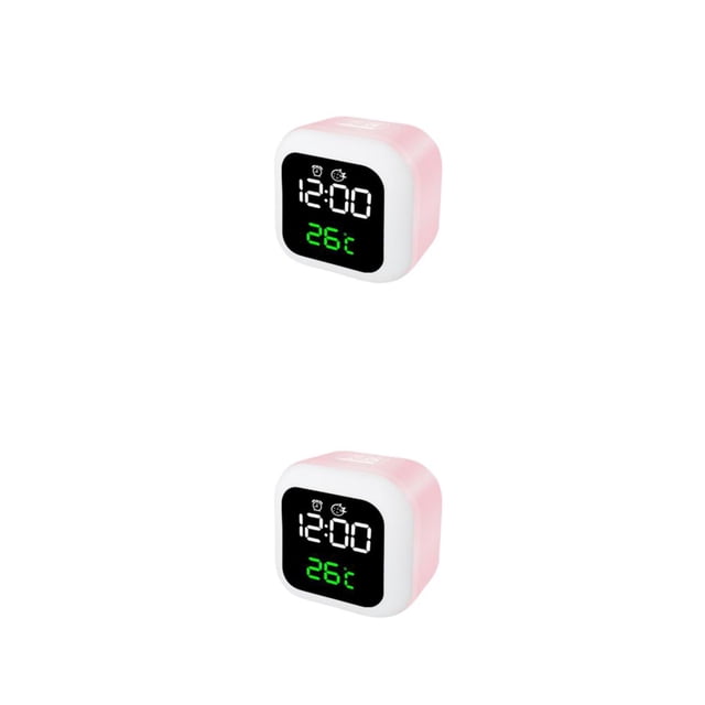 Bewildely Reloj de pared Digital LED, pantalla grande, temperatura, fecha, día, alarma, Control de voz, sala de estar electrónica cuadrada Type1 NO1