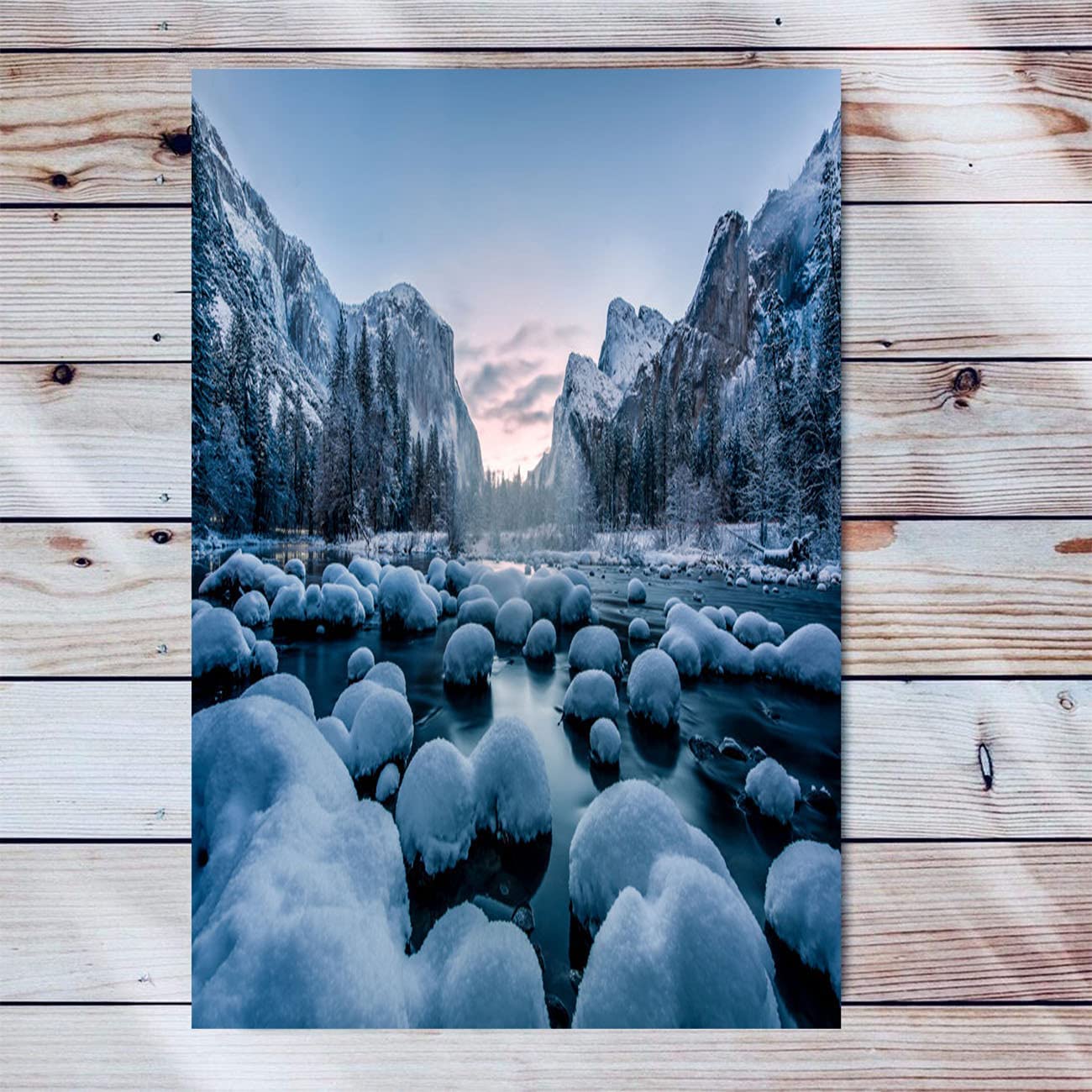 Yosemite Canvas Wall Art For Living Room Modern Artwork Yosemite Valley After A Snow Storm