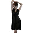 thumbnail image 3 of Lencería sexual para mujer, pijama sexy europeo y americano de talla grande, camisón de malla transparente profundo, 3 of 5