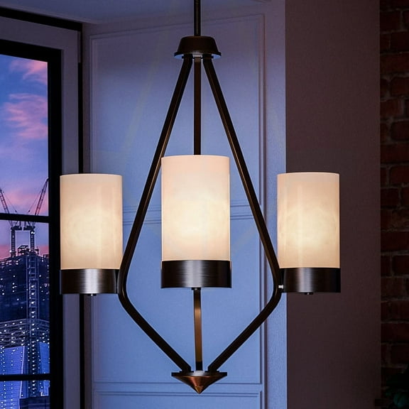 Luxury Transitional Indoor Chandelier, 23''H x 21.75''W, with Modern Style Elements, Contemporary Design, Midnight Black Finish and Glass, UHP2304