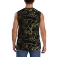 thumbnail image 4 of Pofeuu Gold Gloss Outline Floral Print Men's Muscle T-Shirt, Sleeveless, Muscle Tank, Classic Muscle Tee Top For Men Casual Sleeveless Muscle T-Shirt Trendy Clothes-3X-Large, 4 of 7