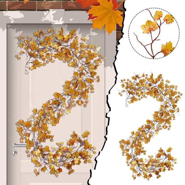 Flower Fall Maple Leaf Garland 65ft for Home Wedding Party Thanksgiving Christmas