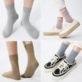 thumbnail image 6 of Women Thin Cotton Socks, Soft Cotton Bootie Socks Women Above Ankle Crew Socks (6-Pairs With gift box), 6 of 13
