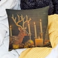 thumbnail image 2 of BANET Tree Candle Square Throw Pillow Covers , Wooden Snow Decorative Couch Pillows Protector Case with Hidden Zipper,Print Throws for Bed Sofa 20x20in, 2 of 5