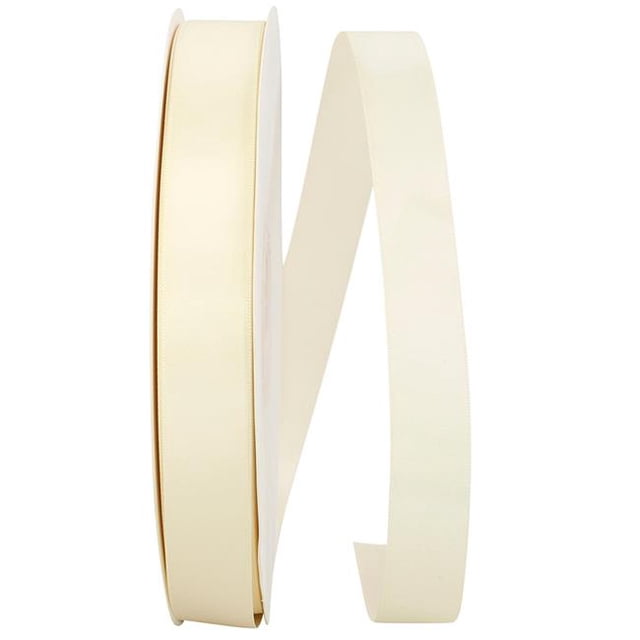 Reliant Ribbon 4950-810-05C 0.875 in. 100 Yards Double Face Satin Ribbon, Ivory