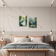 thumbnail image 3 of ZHONGYUTONG Blue Heron Wall Art Set of 2 Coastal Birds Canvas Pictures Beach Animal Painting Vintage Crane Print for Living Room Decor Framed (20.00" x 30.00" x 2PCS), 3 of 5