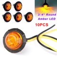 thumbnail image 3 of KingFurt 10X 3/4" 12V Marker LIGHTS LED Bullet Amber Truck Trailer RV Round Side Lamp HOT, 3 of 6