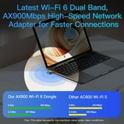 Usb WiFi Bluetooth Adapter, 2-in-1 Usb AX900Mbps Wi-Fi 6 Bluetooth 5.4 Adapter for PC, Upgraded WiFi 6 Dual Band 2.4GHz 5GHz Wireless Network Dongle for Windows 11 10 Laptop Desktop, Plug n Play