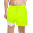 thumbnail image 1 of Boy Swim Trunks Kids Toddler Boys Solid Color Quick Dry Swim Trunks with Compression Liner Stretch Swim Shorts Rash Guard for Boys Yellow 7 Years, 1 of 3