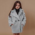 thumbnail image 2 of Gubotare Little Girls Single Trench Coat Dress Outerwear (Grey,2-3Y), 2 of 5