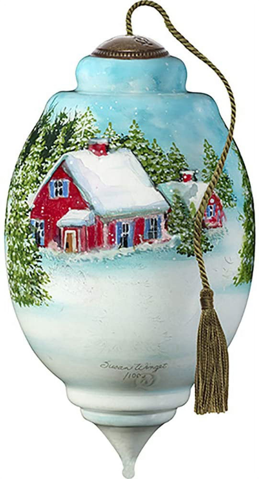 Ne'Qwa Limited Edition Wintery House and Snowman in Woods Ornament #7201103 - image 2 of 5