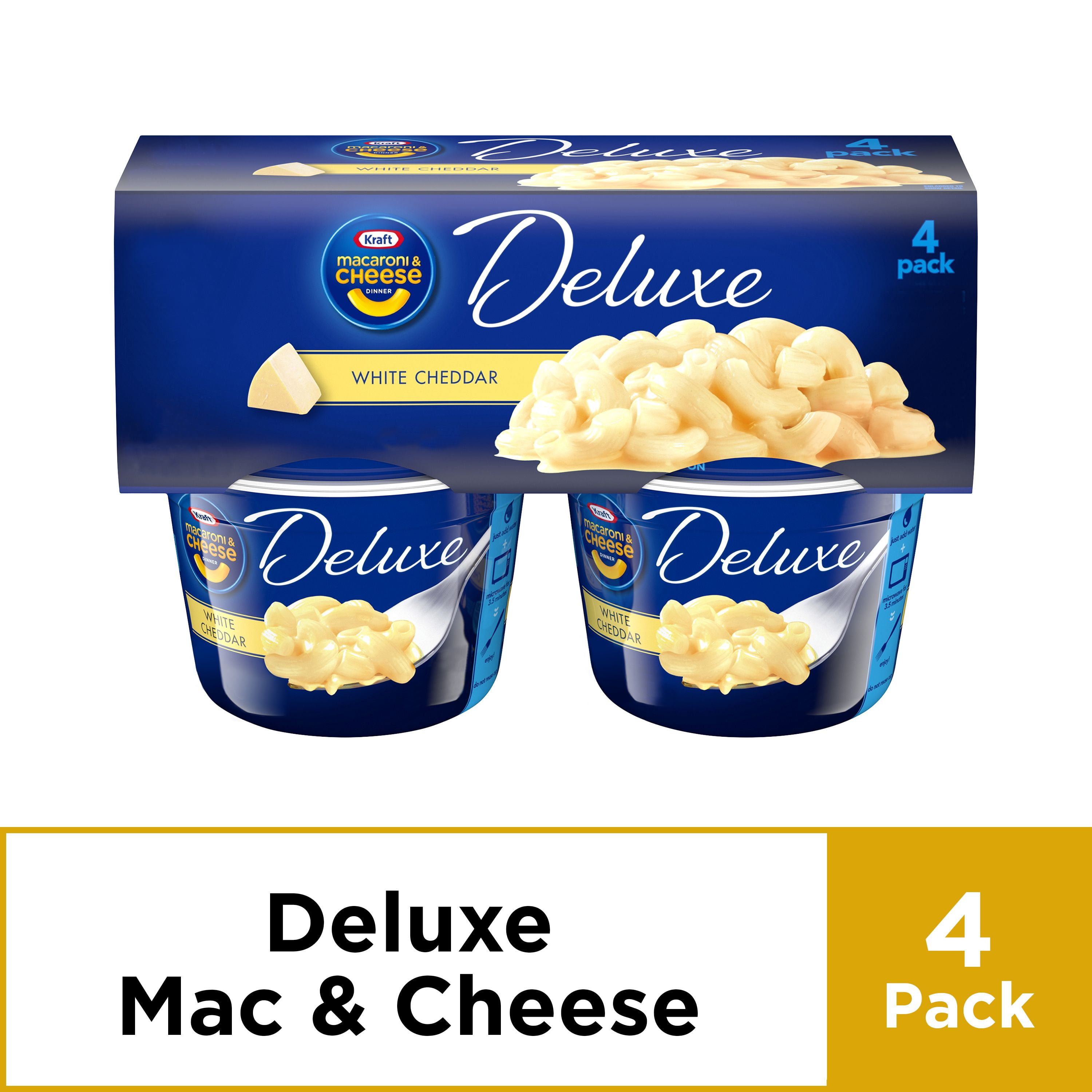 Kraft Deluxe White Cheddar Macaroni and Cheese Dinner, 4 ct 9.56 oz