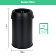 thumbnail image 2 of JoanKaren 17.19 Gallon Round Open Top Trash Can,Stainless Steel Commercial Grade Garbage Bin,65L,Black, 2 of 8