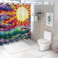 thumbnail image 7 of Orinice Wave Ocean Psychedelic Art Bathroom Decor Set, Colorful Luxurious Graphic Print Polyester Fabric Fashion Shower Curtain with Hooks, 100% Polyester Washable Shower Curtain for Bathroom 60x72, 7 of 7