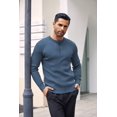 thumbnail image 2 of COOFANDY Mens Knit Sweater Casual Henley Shirts Long Sleeve Pullover Sweater Button Down Shirts Fall Tops, 2 of 8