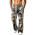 thumbnail image 7 of Havenx Mens Camo Sweatpants Wide Leg Dry Leaf Print Elastic Waist Sweat Pant with Pockets Open Bottom Camouflage Trousers Athletic Jogger Workout Casual Fashion Streetwear,Bronze M, 7 of 7