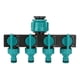 thumbnail image 1 of Toystoory Divisores de agua de 4 vías conector de riego de jardín válvulas de manguera distribuidor de reparación de tuberías automática de Jardín y Patio, 1 of 6