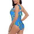thumbnail image 4 of Honeii Colorful Snake for women's one-piece swimsuit featuring a chic one-shoulder design experience elegance and style in the water-Large, 4 of 6